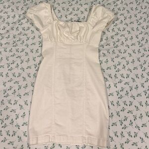 Rosie Harlow Milkmaid Bodycon Mini Dress — Creamy White — Size M